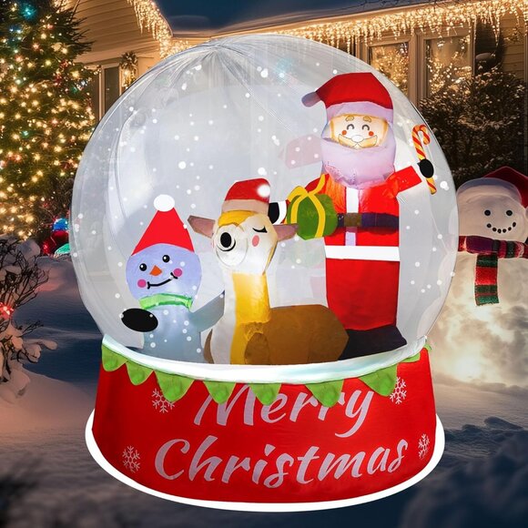 ⚡5 FT Christmas Inflatables Snow Globe Light Up Crystal Ball Outdoor Decorations - Picture 7 of 7